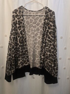 Maurices Leopard Print Open Front Cardigan Lightweight Sweater - Size 3x